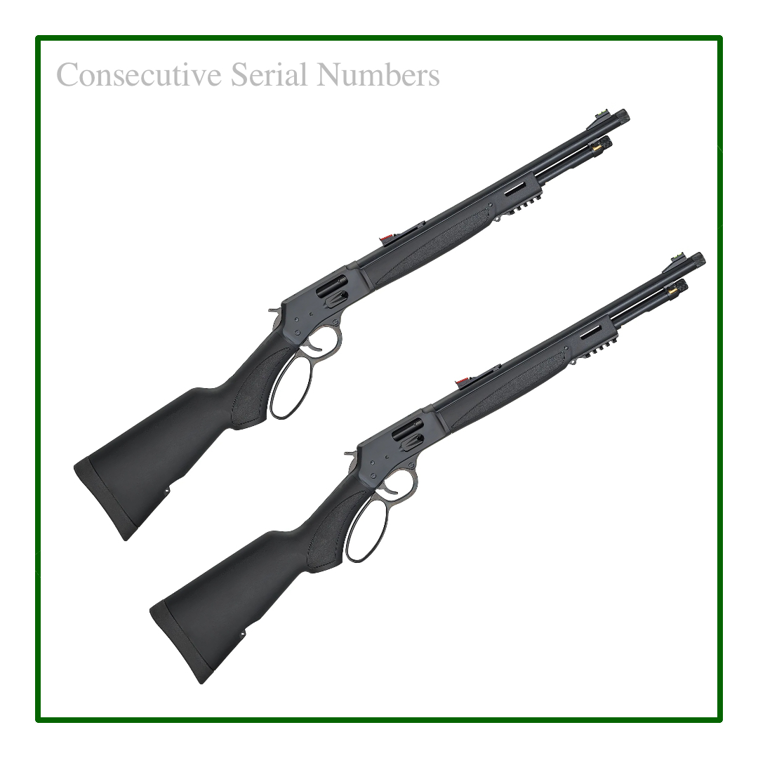 Henry Side Gate .357 (H012MX) – Consecutive Serial Pair #1: XBBS28657M & XBBS28658M Consecutive Serial Pair #2: XBBS25837M & XBBS25836M
